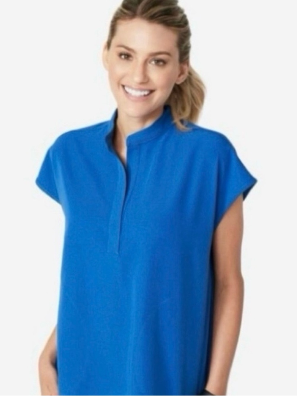 FIGS Rafaela Oversized Scrub Top Royal Blue Medical Nurse NWT Women’s Medium - Picture 3 of 14